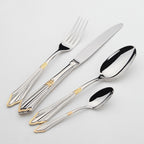 24- or 48-Piece Stainless Steel Cutlery Set in Gold Finish - GlowCut