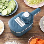 Multifunctional Vegetable Slicer With Catchment Container – Practical Kitchen Helper For Easy Cutting, Grating & Slicing