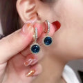 Blue Crystal Earrings, 1 Pair