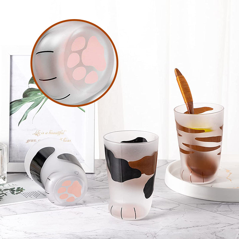 Cute Cat Paw Glass Cup