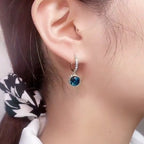 Blue Crystal Earrings, 1 Pair