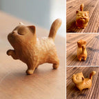 Small cute wooden cat