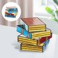 Lamp made of stacked books from stained glass