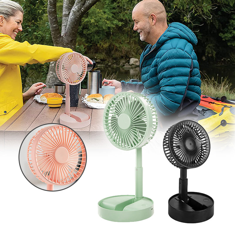 Height-adjustable, rechargeable telescopic stand fan