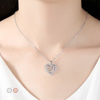 Necklace with interlocking hearts