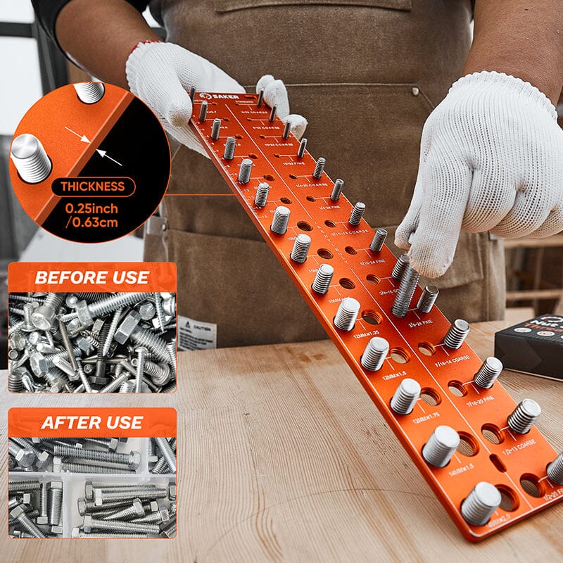 Thread tester for screws and nails