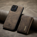 2 in 1 detachable leather wallet case for iPhone