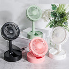 Height-adjustable, rechargeable telescopic stand fan