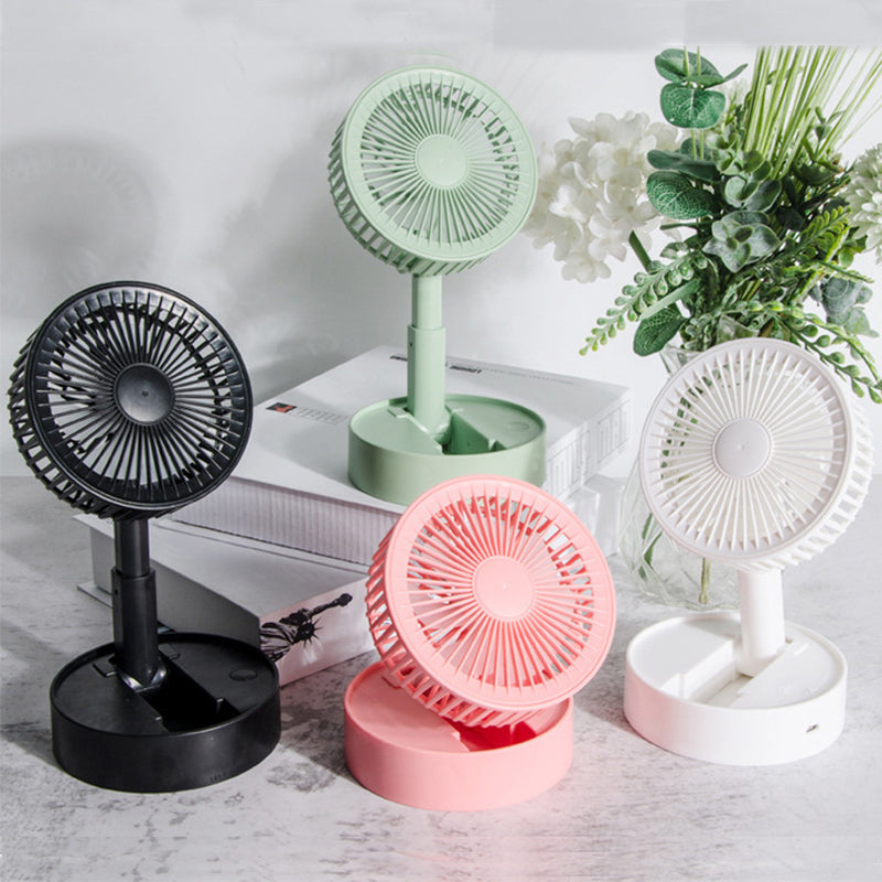 Height-adjustable, rechargeable telescopic stand fan