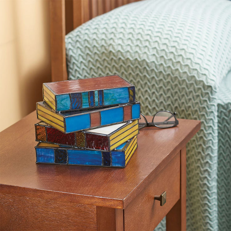 Stained Glass Stack Books Lamp