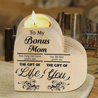 Wood heart candle holder