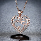 Necklace with interlocking hearts