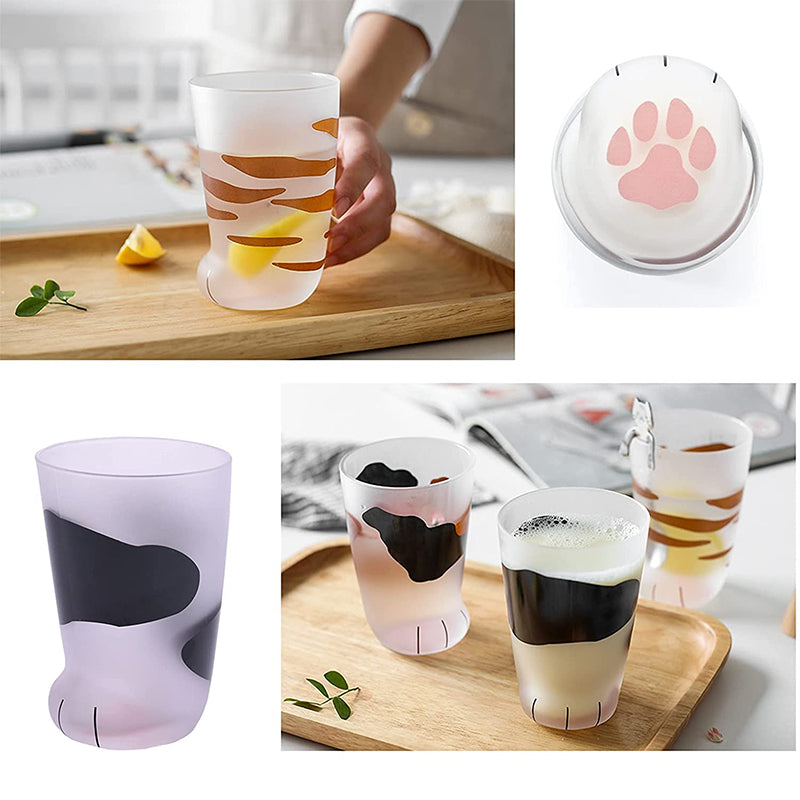 Cute Cat Paw Glass Cup