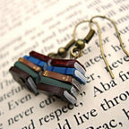 Book stack earrings