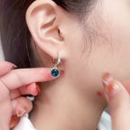 Blue Crystal Earrings, 1 Pair