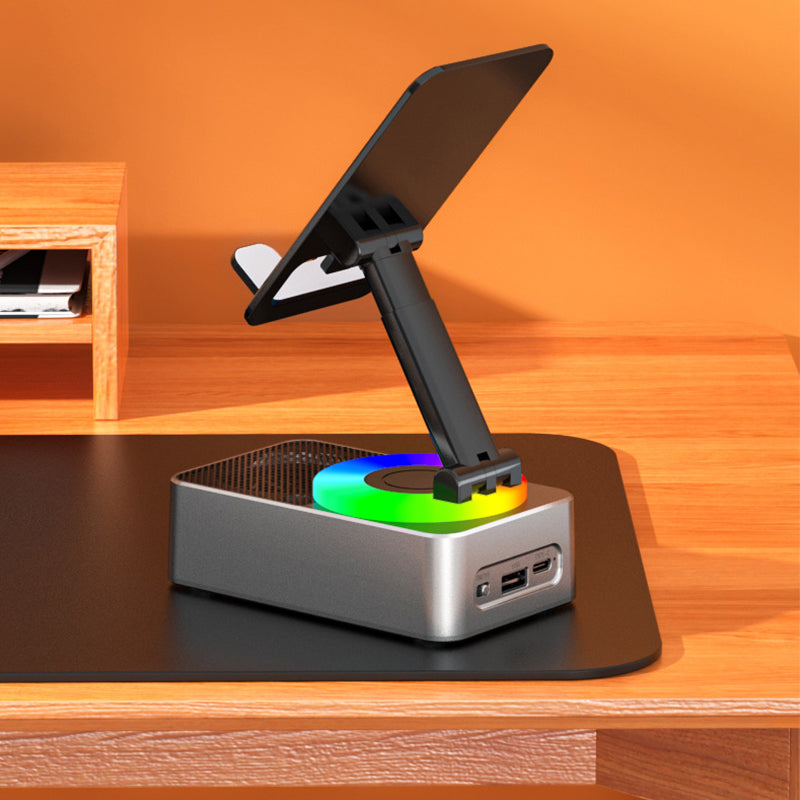 Phone stand with Bluetooth audio speaker