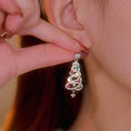 Shiny Christmas tree earrings