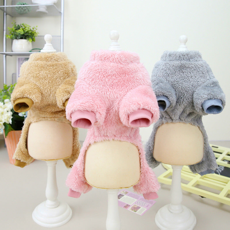 Fleece Pet Elastic Overall with Leash Ring