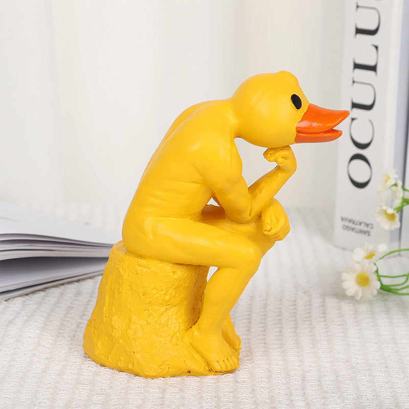 New funny thinker middle-finger duck