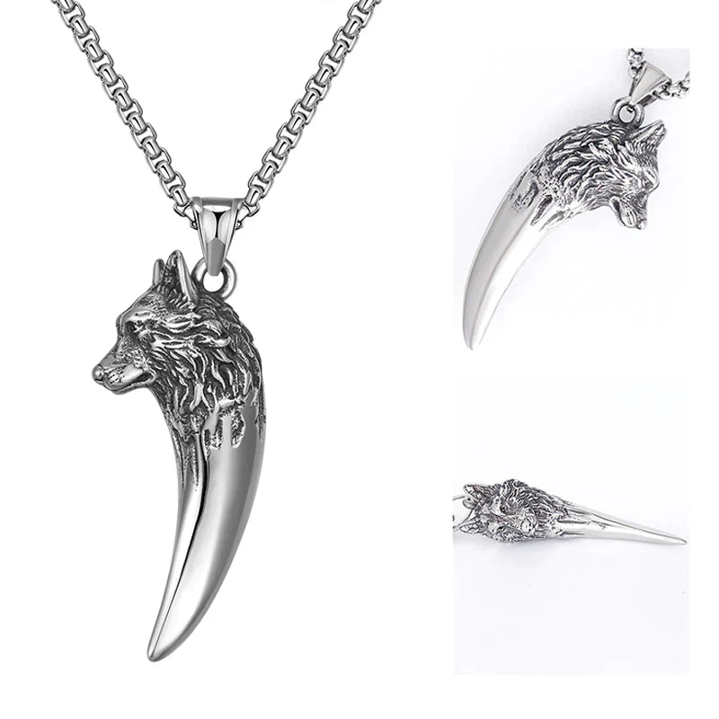 Wolf's Head Necklace made of Titanium Steel