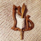 Sweet animal brooch made of wood