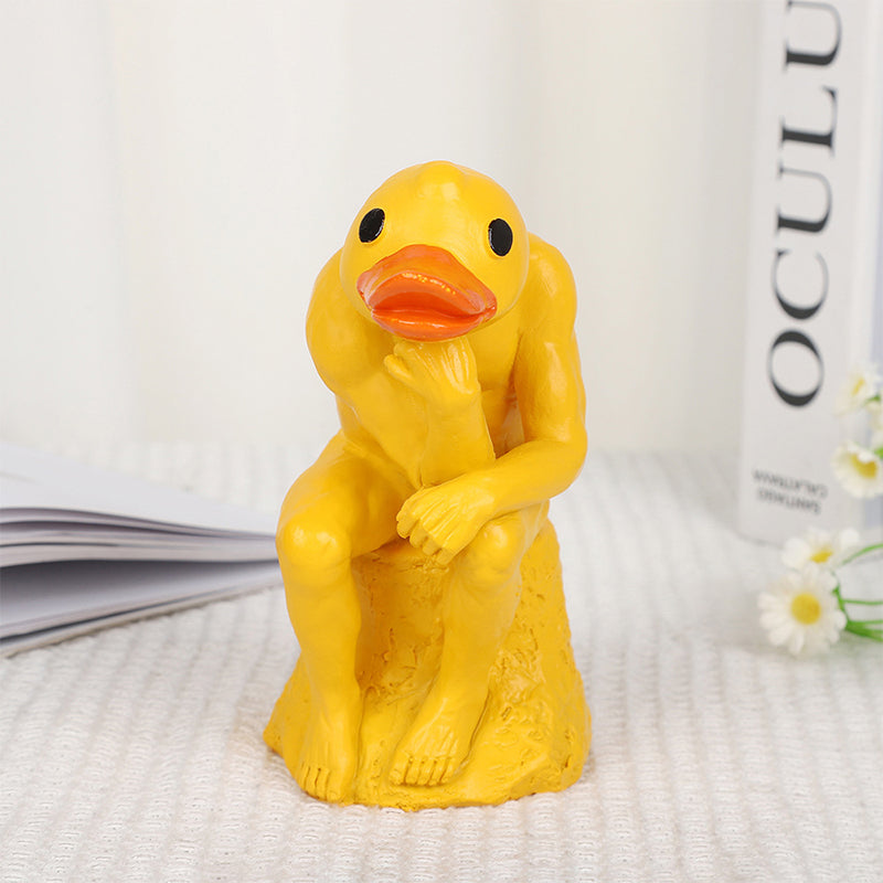 New funny thinker middle-finger duck