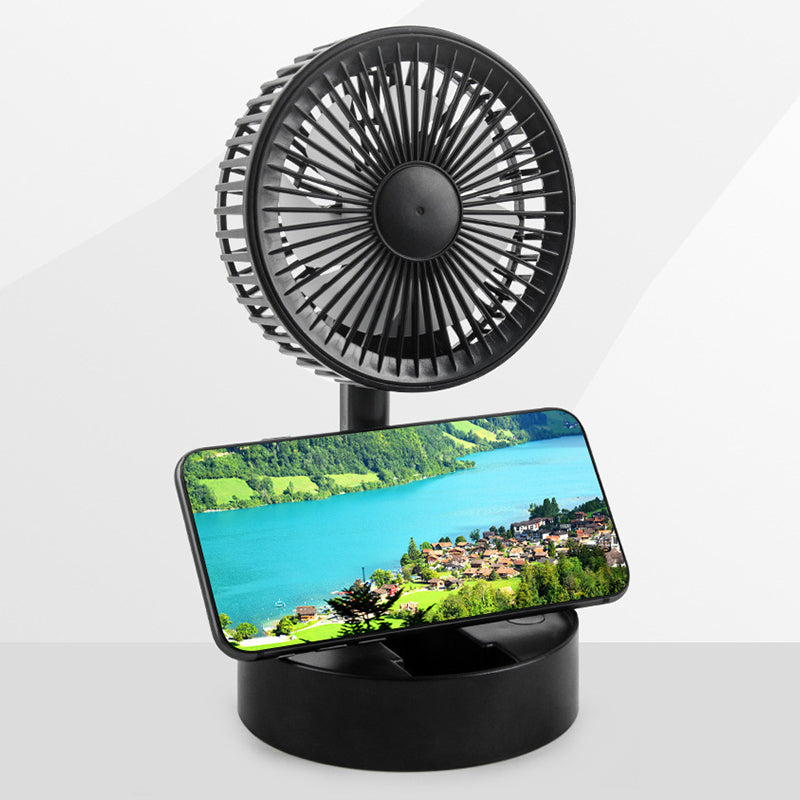 Height-adjustable, rechargeable telescopic stand fan