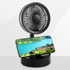 Height-adjustable, rechargeable telescopic stand fan