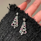 Shiny Christmas tree earrings