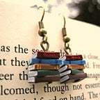 Book stack earrings