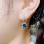 Blue Crystal Earrings, 1 Pair