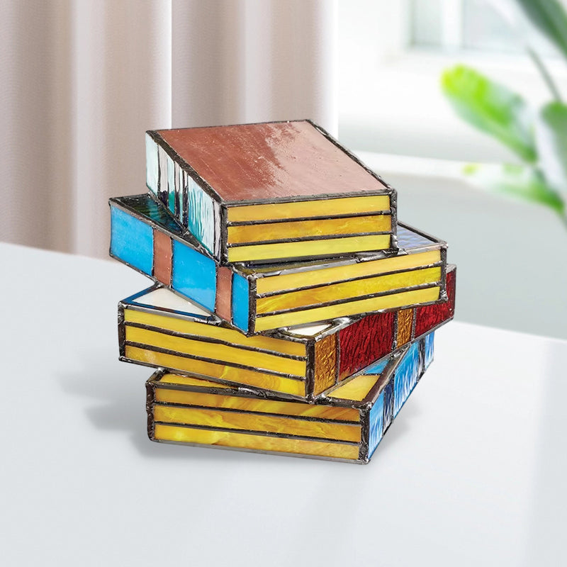 Stained Glass Stack Books Lamp