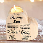 Wood heart candle holder