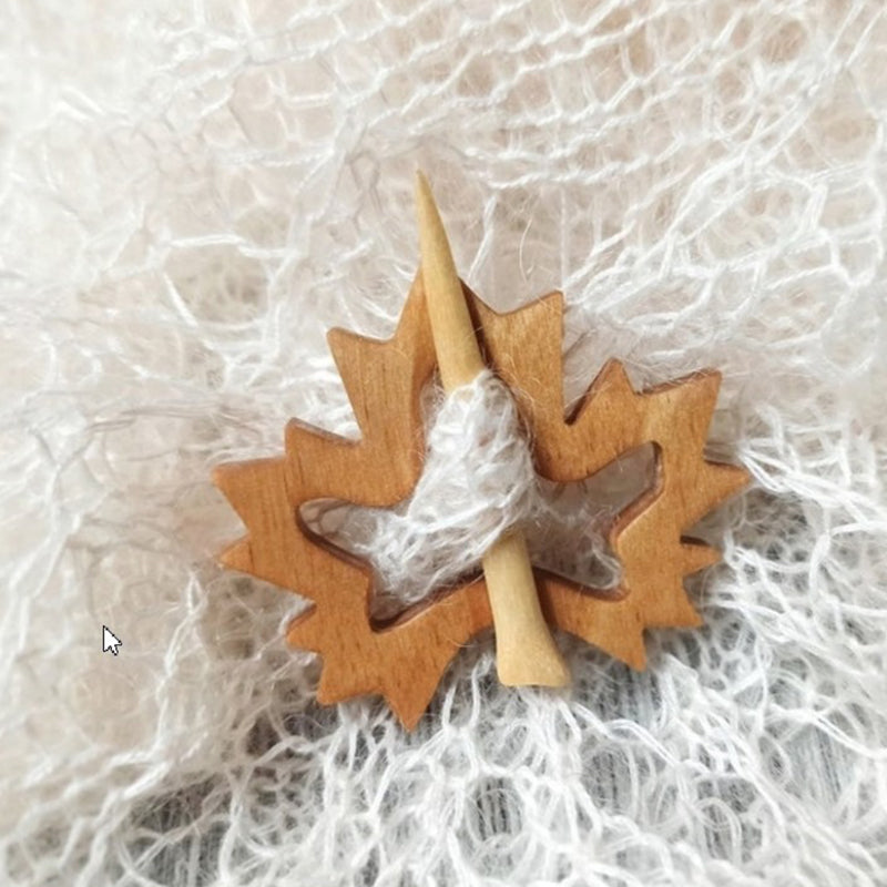 Sweet animal brooch made of wood