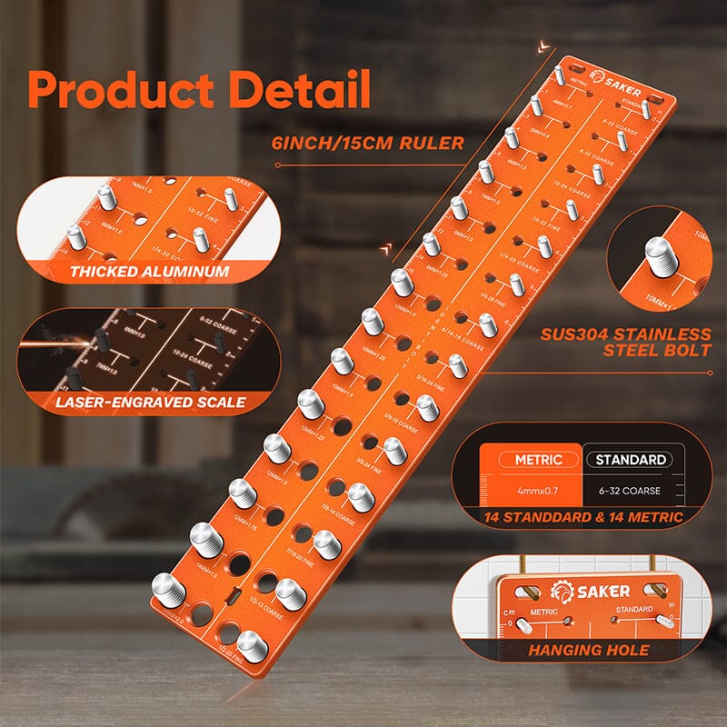 Thread tester for screws and nails