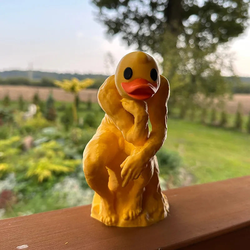 New funny thinker middle-finger duck
