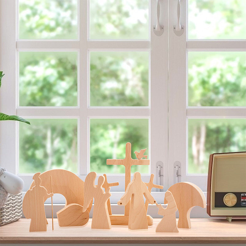 Wood Decoration Easter Scene