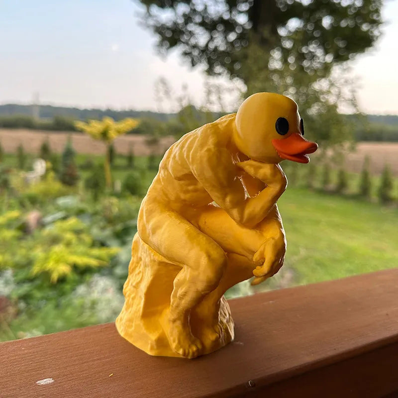 New funny thinker middle-finger duck