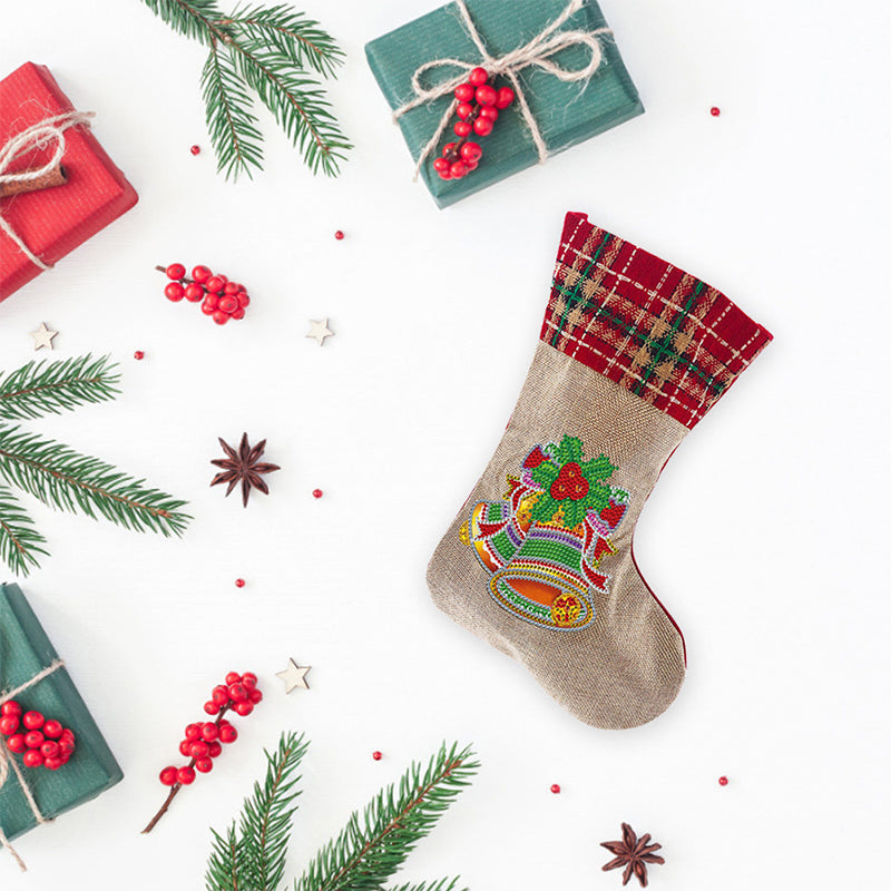 5D Diamond Painting Xmas Rhinestone Socks Embroidery Mosaic Gift Bag
