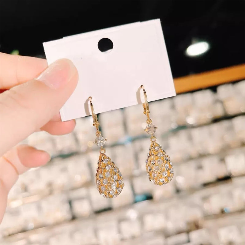 Fashionable Diamond Water Drop Earrings