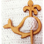 Sweet animal brooch made of wood