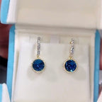 Blue Crystal Earrings, 1 Pair