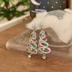 Shiny Christmas tree earrings