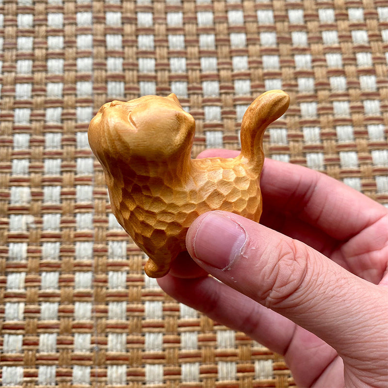 Small cute wooden cat