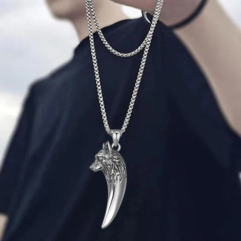 Wolf's Head Necklace made of Titanium Steel