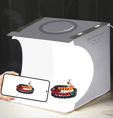Mini Photo Studio "LumiCube" with LED lighting and 6 backgrounds