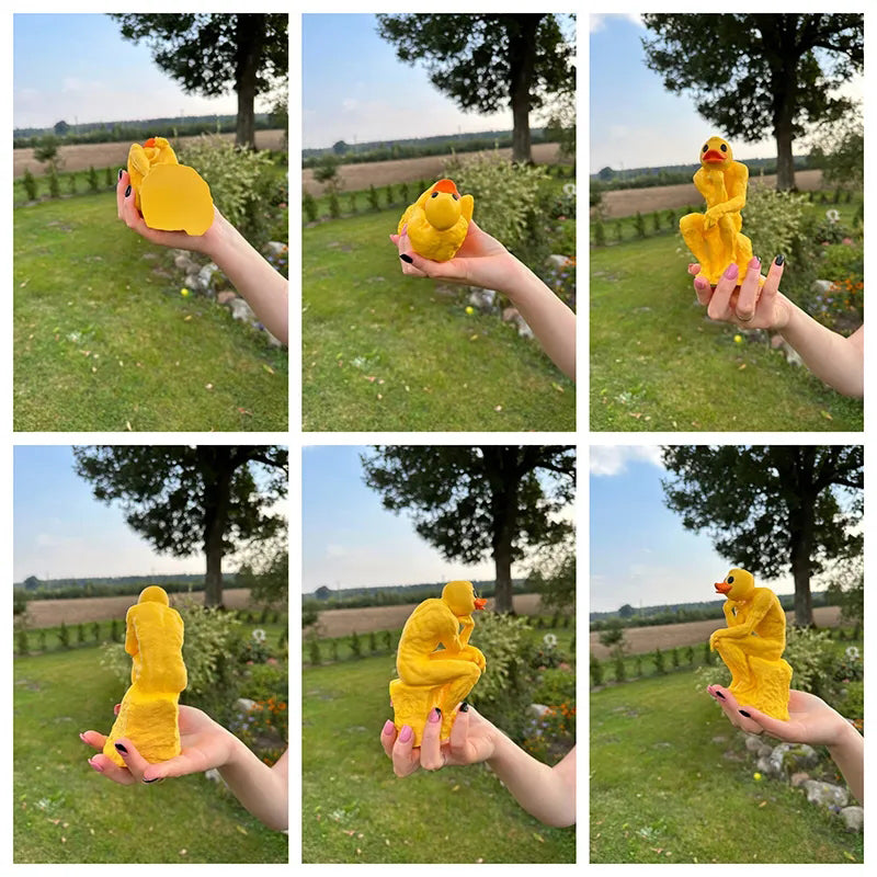 New funny thinker middle-finger duck