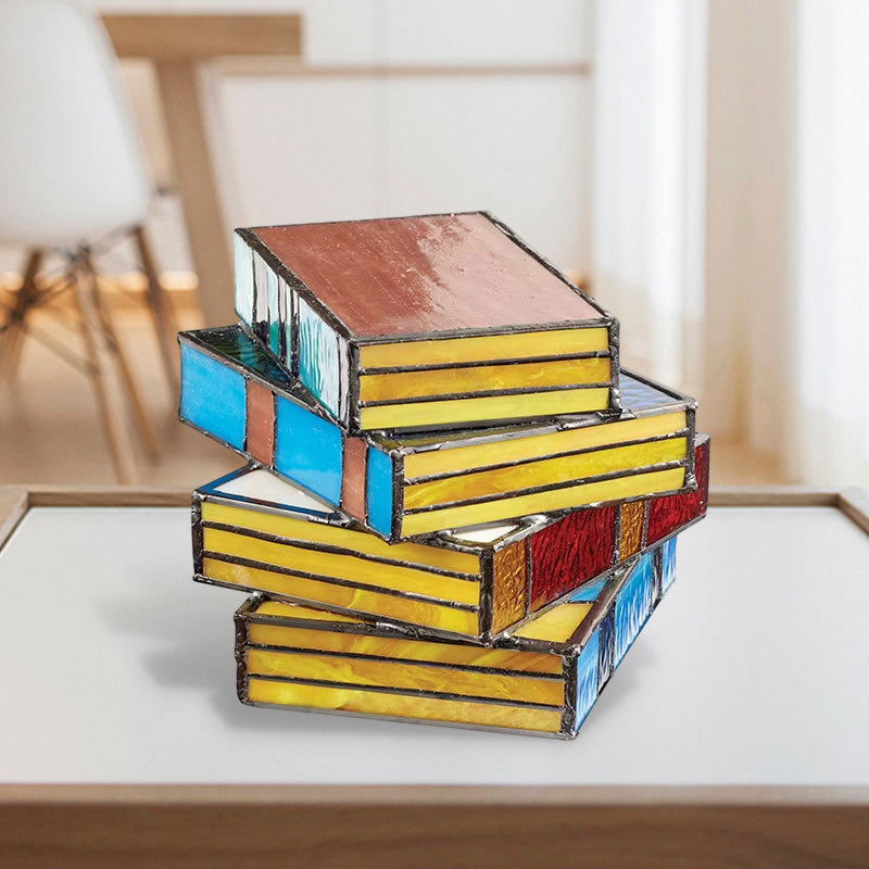 Stained Glass Stack Books Lamp