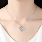Necklace with interlocking hearts