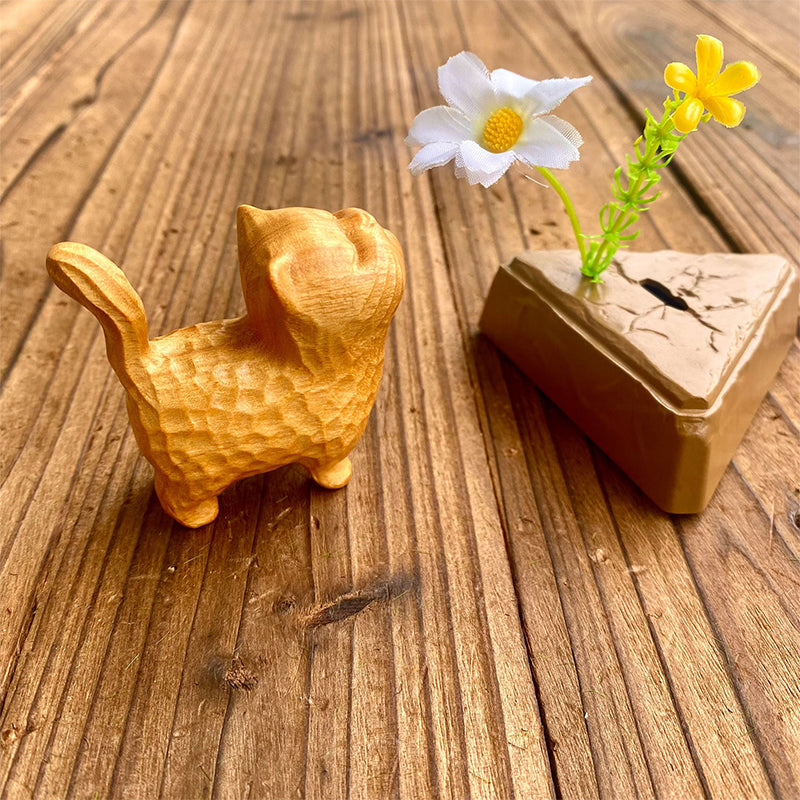 Small cute wooden cat